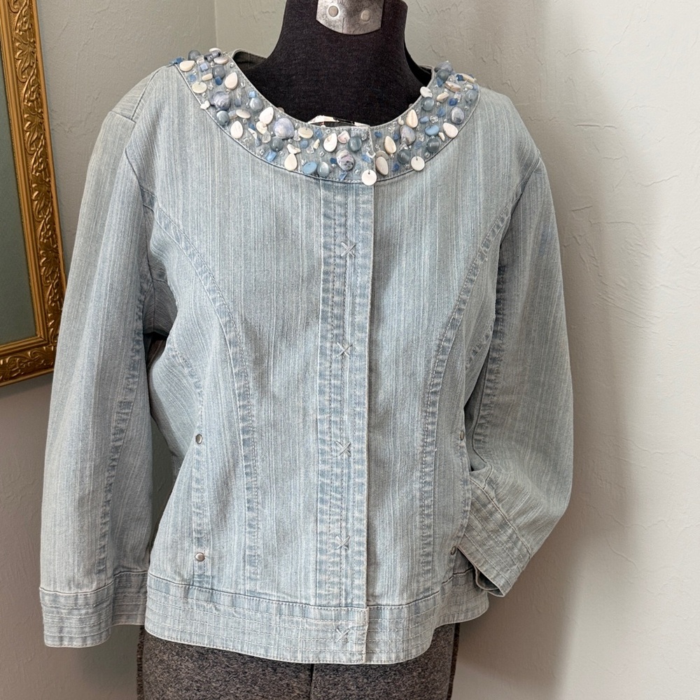 Ruby Rd. Vintage Women’s Light Blue Jean Jacket W… - image 1